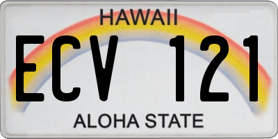 HI license plate ECV121