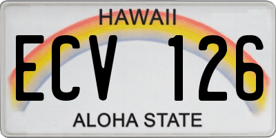 HI license plate ECV126