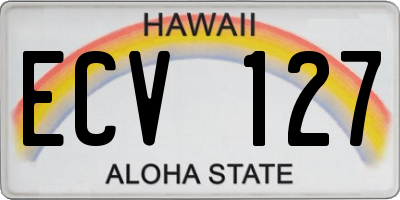 HI license plate ECV127