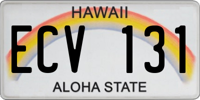 HI license plate ECV131