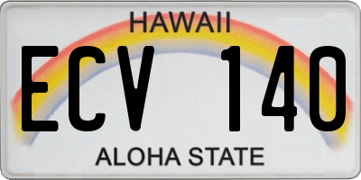 HI license plate ECV140