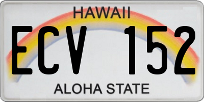 HI license plate ECV152