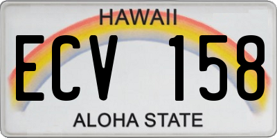 HI license plate ECV158