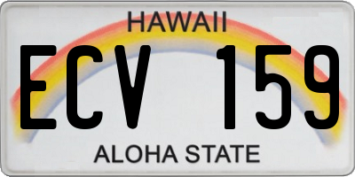 HI license plate ECV159