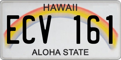 HI license plate ECV161