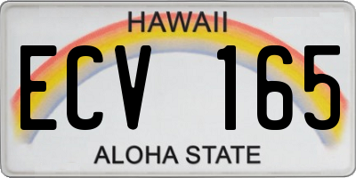 HI license plate ECV165