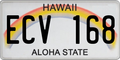 HI license plate ECV168