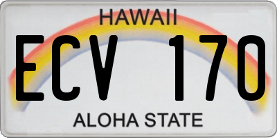 HI license plate ECV170