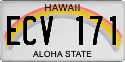 HI license plate ECV171