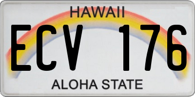 HI license plate ECV176