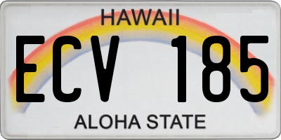 HI license plate ECV185