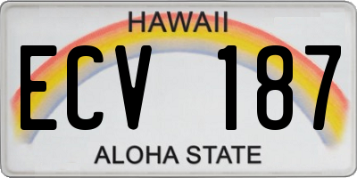 HI license plate ECV187