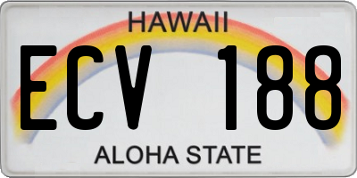 HI license plate ECV188