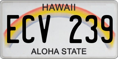 HI license plate ECV239