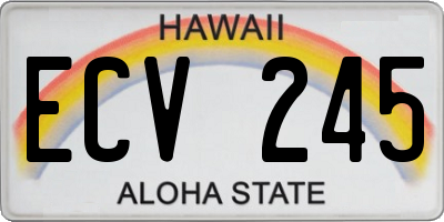 HI license plate ECV245