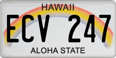 HI license plate ECV247