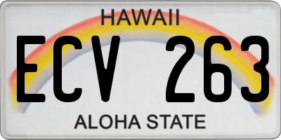 HI license plate ECV263
