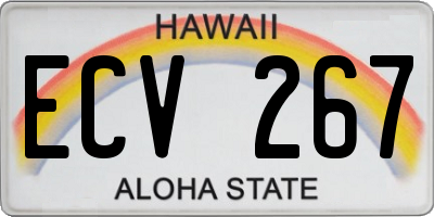 HI license plate ECV267