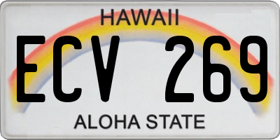 HI license plate ECV269