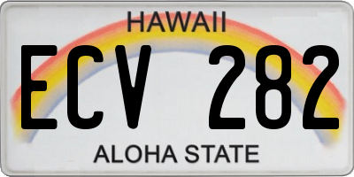 HI license plate ECV282
