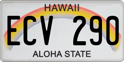 HI license plate ECV290