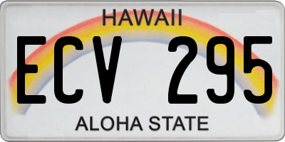 HI license plate ECV295