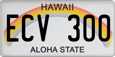 HI license plate ECV300