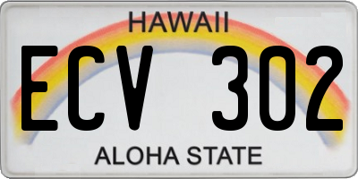 HI license plate ECV302