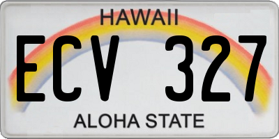 HI license plate ECV327