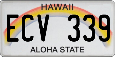 HI license plate ECV339