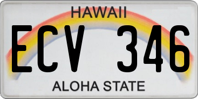 HI license plate ECV346