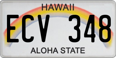 HI license plate ECV348