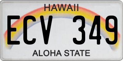 HI license plate ECV349