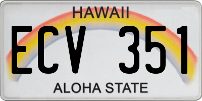 HI license plate ECV351