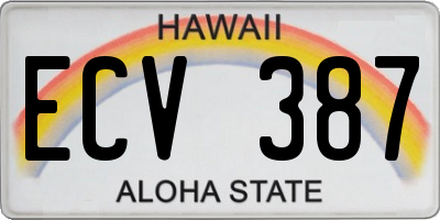 HI license plate ECV387