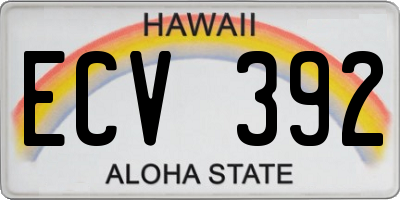 HI license plate ECV392
