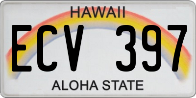 HI license plate ECV397
