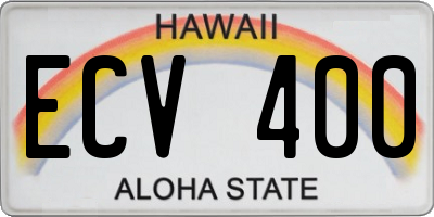 HI license plate ECV400