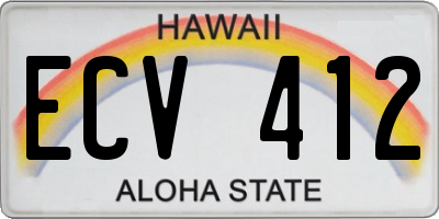HI license plate ECV412