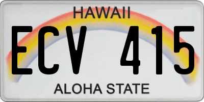 HI license plate ECV415