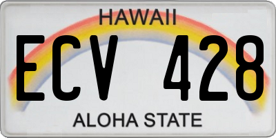 HI license plate ECV428