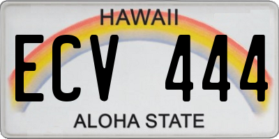 HI license plate ECV444