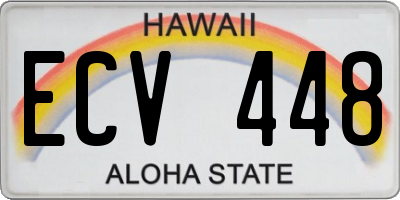 HI license plate ECV448