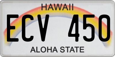 HI license plate ECV450