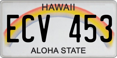 HI license plate ECV453