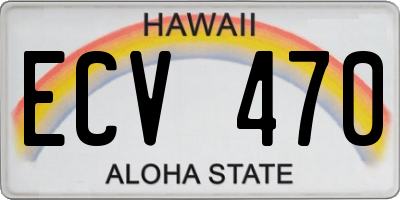 HI license plate ECV470