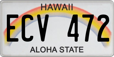 HI license plate ECV472