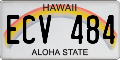 HI license plate ECV484