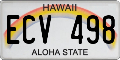 HI license plate ECV498