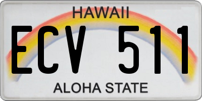 HI license plate ECV511
